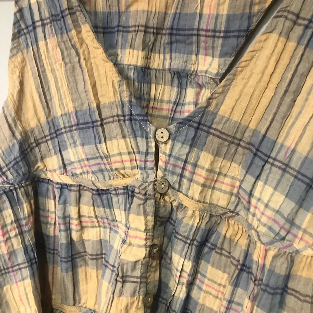 Urban Outfitters Plaid Button Tank Top - Picture 2 of 6